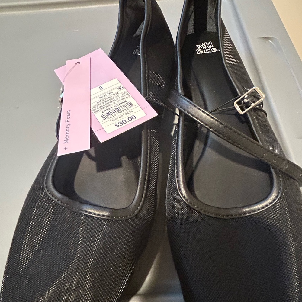 Wild Fable Black Flats with Buckle